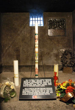 Prison cell in the Auschwitz concentration camp where Kolbe died in 1941r.